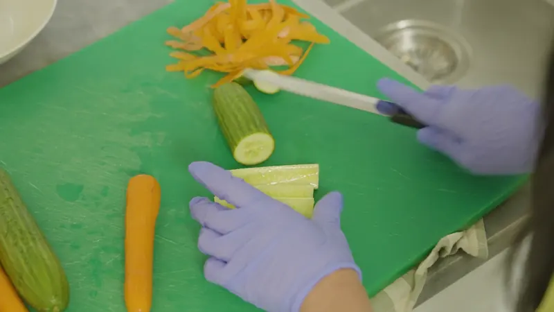 Fresh vegetables being prepared in the Storybrooke kitchen